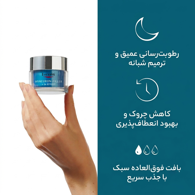 ژل شب آبرسان هیالورون - فیلر Eucerin
